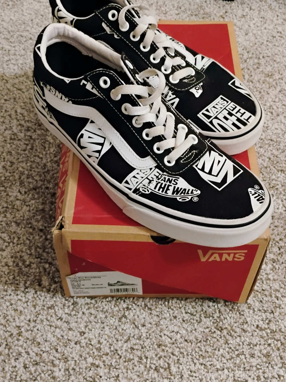 Vans Black & White Logo Low-Top Sneakers